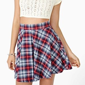 Nasty Gal Plaid Skater School Girl Skirt